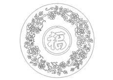 线切割2D-圆玫瑰福,线切割图纸免费下载